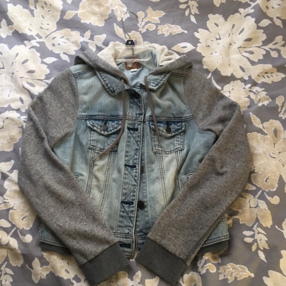 American Eagle Denim Sweatshirt Jacket
